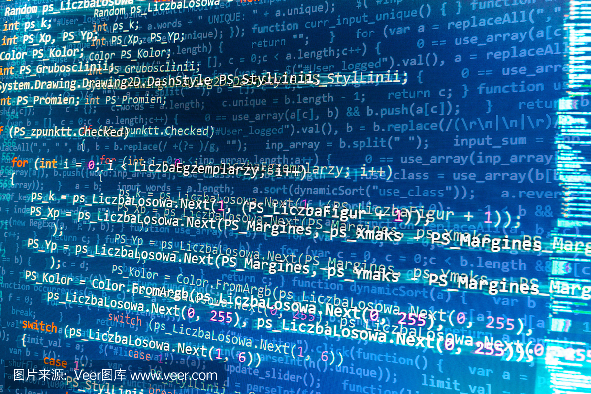 軟件開發人員編程代碼在計算機上